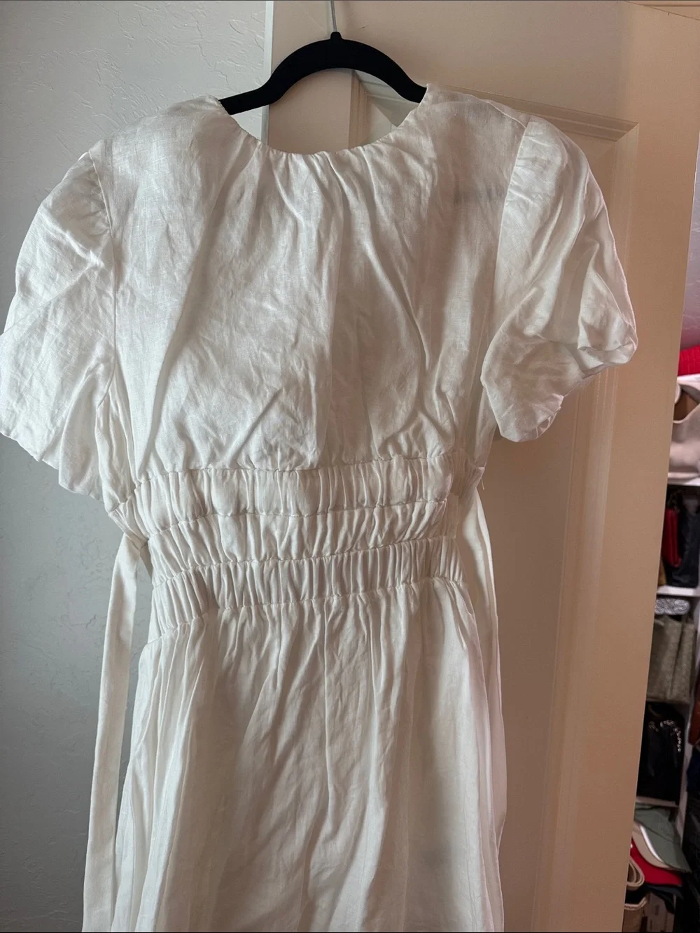 Sir Franc White Open-Back Puff Sleeve Mini Dress - Picture 3 of 4